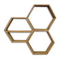 Hanah Home Hex004 Estantería de pared de madera de abeto, Nogal (3 Piezas)